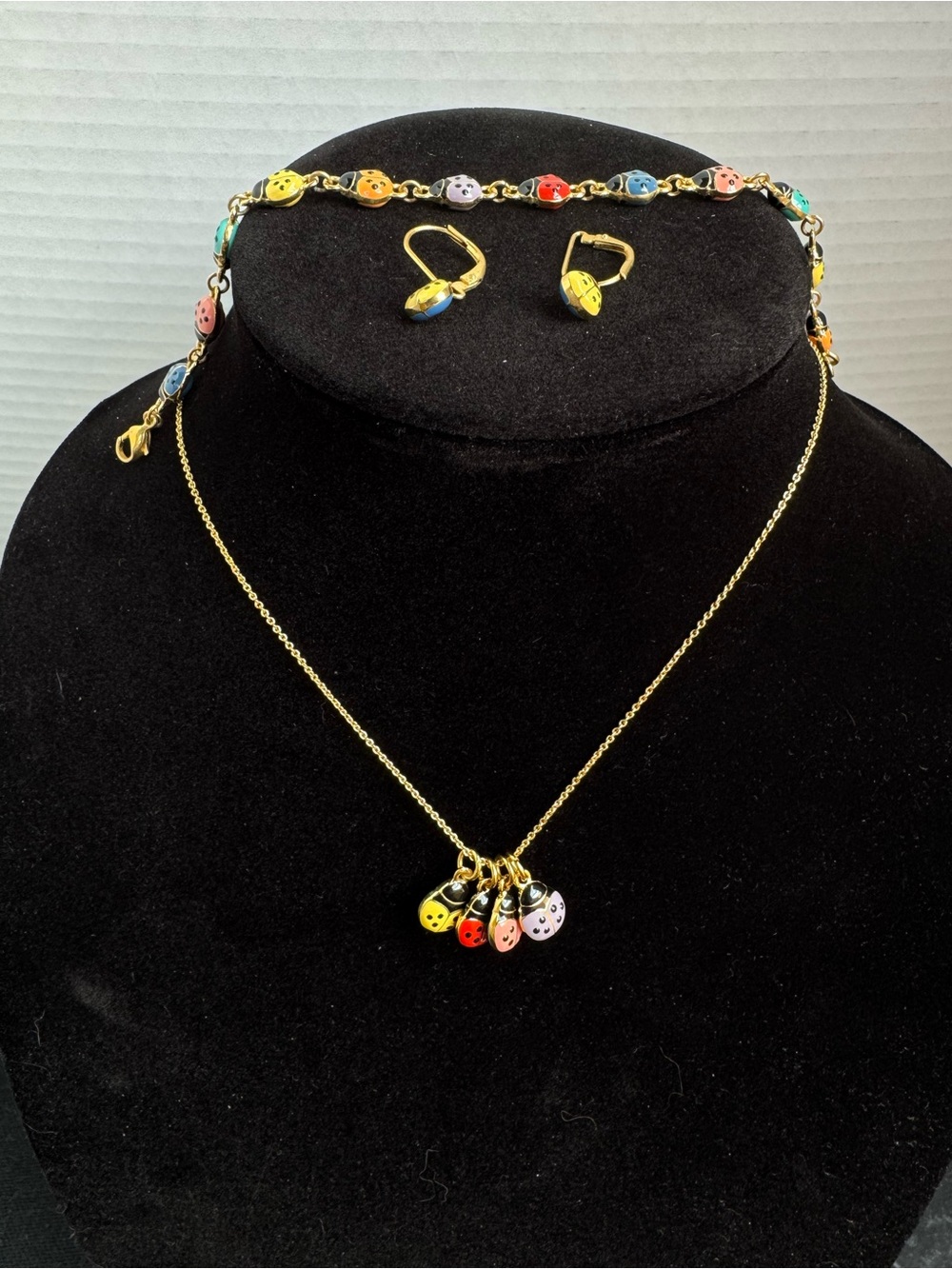 Joan Rivers Ladybug Necklace Set